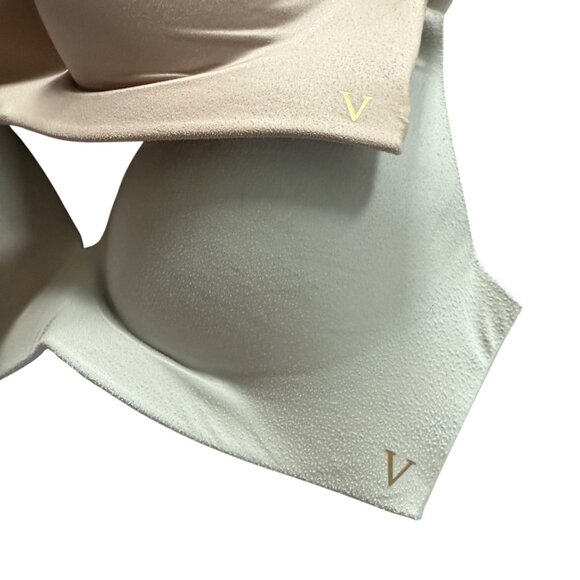 2 Victorias Secret Perfect Shape Lightly Lined Full Coverage Bras Beige Size 32B - Picture 2 of 8